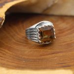 انگشتر الکساندریت الماس تراش نقره دست ساز مردانه طرح سیستان - Image 2