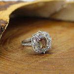 انگشتر الکساندریت الماس تراش نقره زنانه طرح رازیانه - Image 3