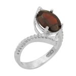 انگشتر گارنت نقره زنانه طرح فائزه