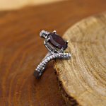 انگشتر گارنت نقره زنانه طرح فائزه - Image 2