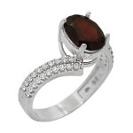 انگشتر گارنت نقره زنانه طرح مشکات