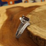 انگشتر گارنت نقره زنانه طرح مشکات - Image 3