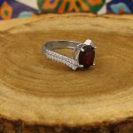 انگشتر گارنت نقره زنانه طرح مشکات - Image 2