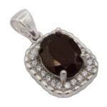 گردنبند گارنت الماس تراش نقره زنانه طرح زلیخا