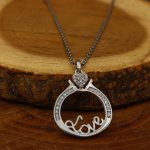 گردنبند فانتزی دخترانه نقره طرح عشق - Image 2