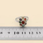 انگشتر چند سنگ نقره زنانه دست ساز طرح مینو + حرز امام جواد (ع) - Image 5