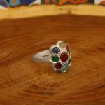 انگشتر چند سنگ نقره زنانه دست ساز طرح مینو + حرز امام جواد (ع) - Image 2