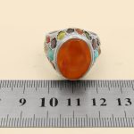 انگشتر چند سنگ نقره مردانه دست ساز طرح عابد - Image 5