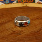 انگشتر چند سنگ نقره مردانه دست ساز طرح صادق - Image 2