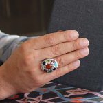 انگشتر چند سنگ نقره مردانه دست ساز طرح فاخر مبارک - Image 4