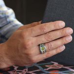 انگشتر چند سنگ نقره مردانه دست ساز طرح میعاد - Image 4