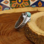 انگشتر فیروزه نیشابوری نقره مردانه دست ساز طرح امید - Image 3