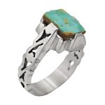 انگشتر فیروزه نیشابوری نقره مردانه دست ساز طرح سخا