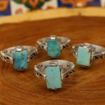 انگشتر فیروزه نیشابوری نقره مردانه دست ساز طرح سخا - Image 3