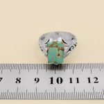 انگشتر فیروزه نیشابوری نقره مردانه دست ساز طرح ماجد - Image 4