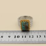 انگشتر فیروزه نیشابوری نقره مردانه طرح سیلوان - Image 5