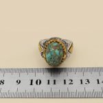 انگشتر فیروزه نیشابوری نقره مردانه طرح یا علی - Image 5