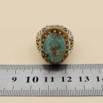 انگشتر فیروزه نیشابوری نقره مردانه طرح تقدیم - Image 5