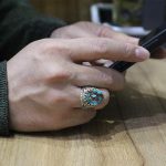 انگشتر فیروزه نیشابوری نقره مردانه طرح صابر - Image 4