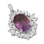 گردنبند آمیتیست نقره زنانه طرح الهام