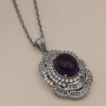 گردنبند آمیتیست نقره زنانه طرح بانو - Image 3