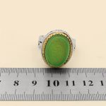 انگشتر عقیق سبز نقره مردانه طرح یاعلی یافاطمه + حرز امام جواد (ع) + آیت الکرسی - Image 5