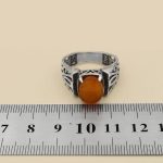 انگشتر عقیق سرخ یمنی نقره مردانه طرح ذوالجناح - Image 5