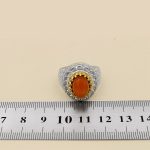 انگشتر عقیق سرخ یمنی نقره مردانه طرح حبیب - Image 5