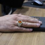 انگشتر عقیق سرخ یمنی نقره مردانه طرح حبیب - Image 4