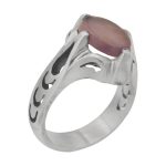 انگشتر عقیق کبود یمنی نقره مردانه دست ساز طرح رحمان