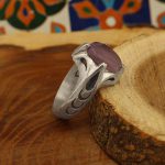 انگشتر عقیق کبود یمنی نقره مردانه دست ساز طرح رحمان - Image 3