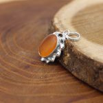 گردنبند عقیق سرخ یمنی دست ساز نقره زنانه و مردانه طرح پیچک سلمان کوچک + حرز امام جواد (ع) + تربت امام حسین (ع) - Image 2