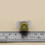 انگشتر زبرجد الماس تراش نقره مردانه دست ساز طرح دور طلایی علیما - Image 5