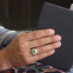 انگشتر زبرجد الماس تراش نقره مردانه دست ساز طرح دور طلایی صدیق - Image 4