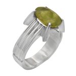 انگشتر زبرجد الماس تراش نقره مردانه دست ساز طرح فربد