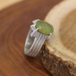 انگشتر زبرجد الماس تراش نقره مردانه دست ساز طرح فربد - Image 3