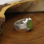 انگشتر زبرجد الماس تراش نقره مردانه دست ساز طرح فربد - Image 2