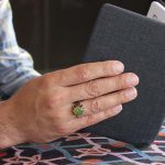 انگشتر زبرجد الماس تراش نقره مردانه دست ساز طرح فربد - Image 4