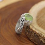 انگشتر زبرجد الماس تراش نقره مردانه دست ساز طرح تبریز - Image 2