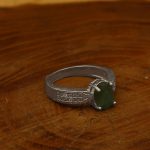 انگشتر زمرد الماس تراش نقره زنانه طرح رزیتا - Image 3