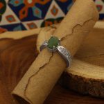 انگشتر زمرد الماس تراش نقره زنانه طرح رزیتا - Image 2