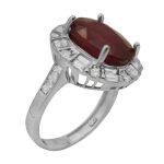 انگشتر یاقوت سرخ الماس تراش نقره زنانه طرح شهرزاد