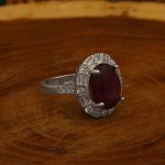 انگشتر یاقوت سرخ الماس تراش نقره زنانه طرح شهرزاد - Image 2