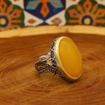 انگشتر شرف الشمس نقره مردانه طرح پنجتن - Image 3