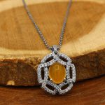 گردنبند شرف الشمس زنانه نقره طرح مستوره + حکاکی - Image 2