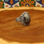 انگشتر حدید صینی نقره مردانه طرح غفار +حکاکی‌‌‌ - Image 3