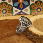 انگشتر حدید صینی نقره مردانه طرح غفار +حکاکی‌‌‌ - Image 2
