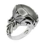 انگشتر حدید صینی نقره مردانه نعمان + حکاکی‌‌‌