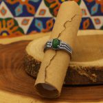 انگشتر یشم نقره زنانه طرح فرزانه - Image 3