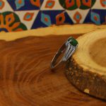 انگشتر یشم نقره زنانه طرح فرزانه - Image 2